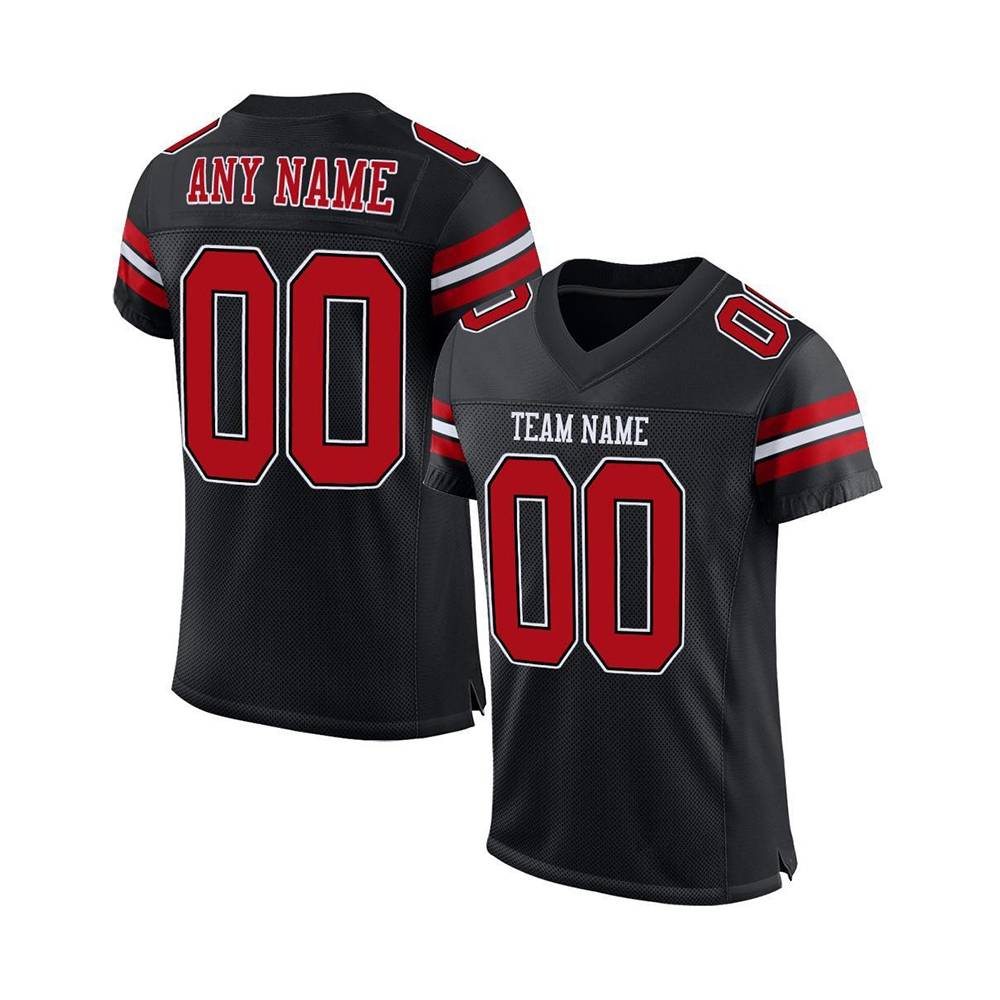 Custom Flash Black Red Football Jersey