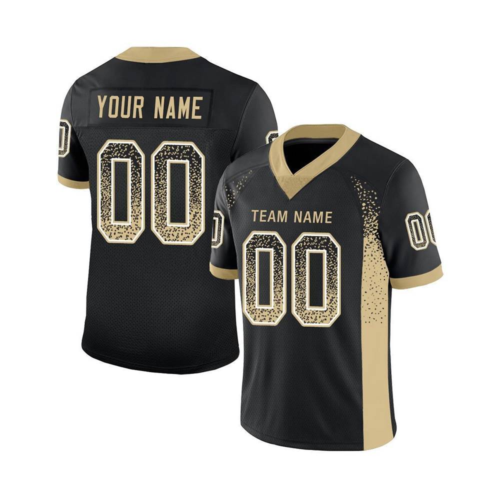 Custom Dynamic Black Beige Football Jersey