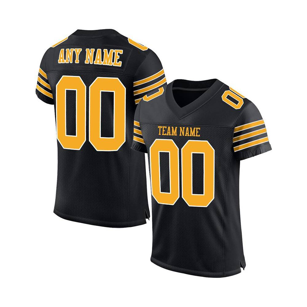 Custom Sonic Black Yellow Football Jersey