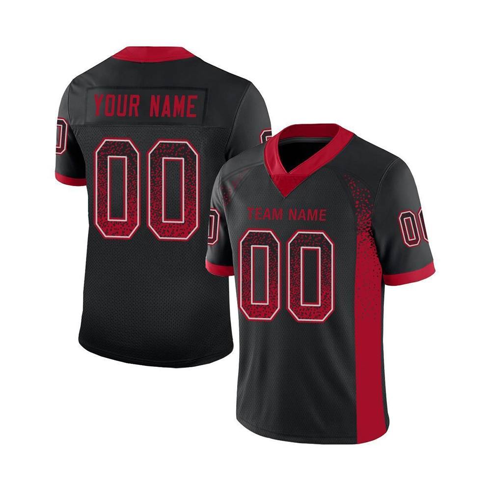 Custom Charge Black Red Football Jersey