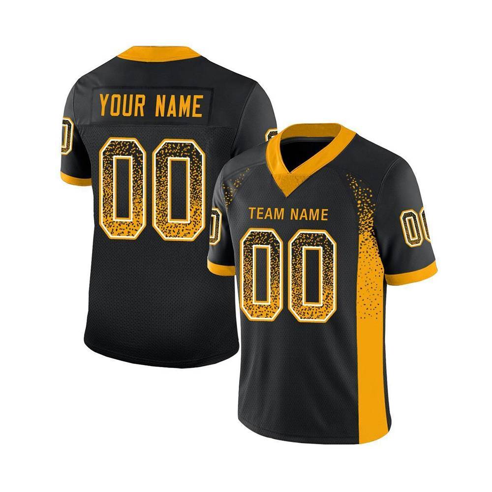 Custom Retro Black Yellow Football Jersey