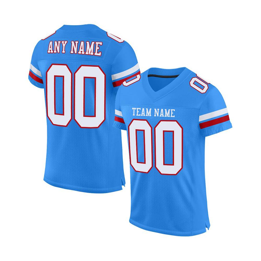 Custom Sprint Sky White-Red Football Jersey
