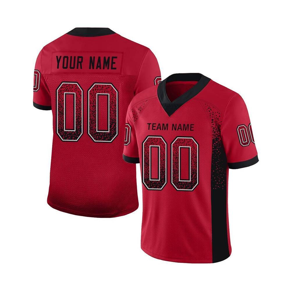 Custom Fury Red Black Football Jersey
