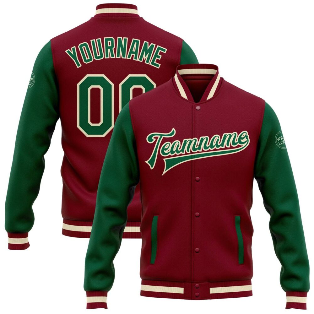 Custom Bomber Full-Snap Varsity Letterman Two Tone Jacket