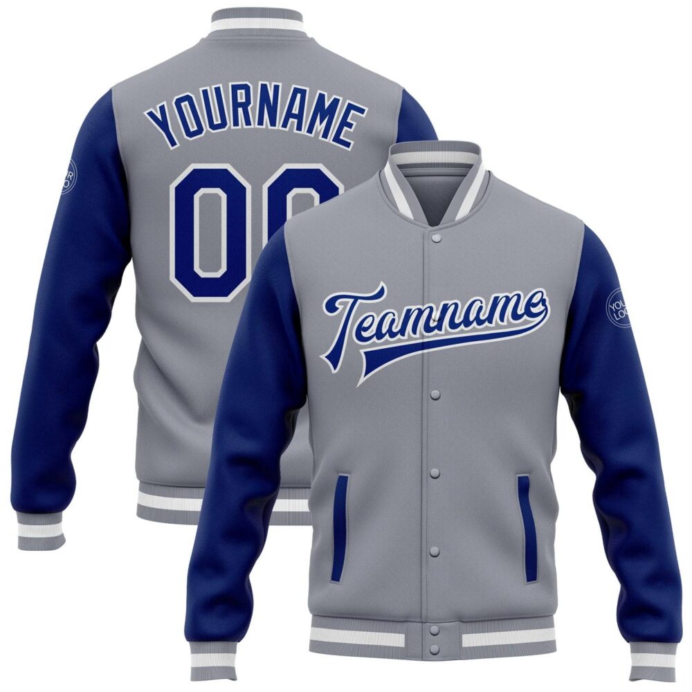 Custom Bomber Full-Snap Varsity Letterman Jacket