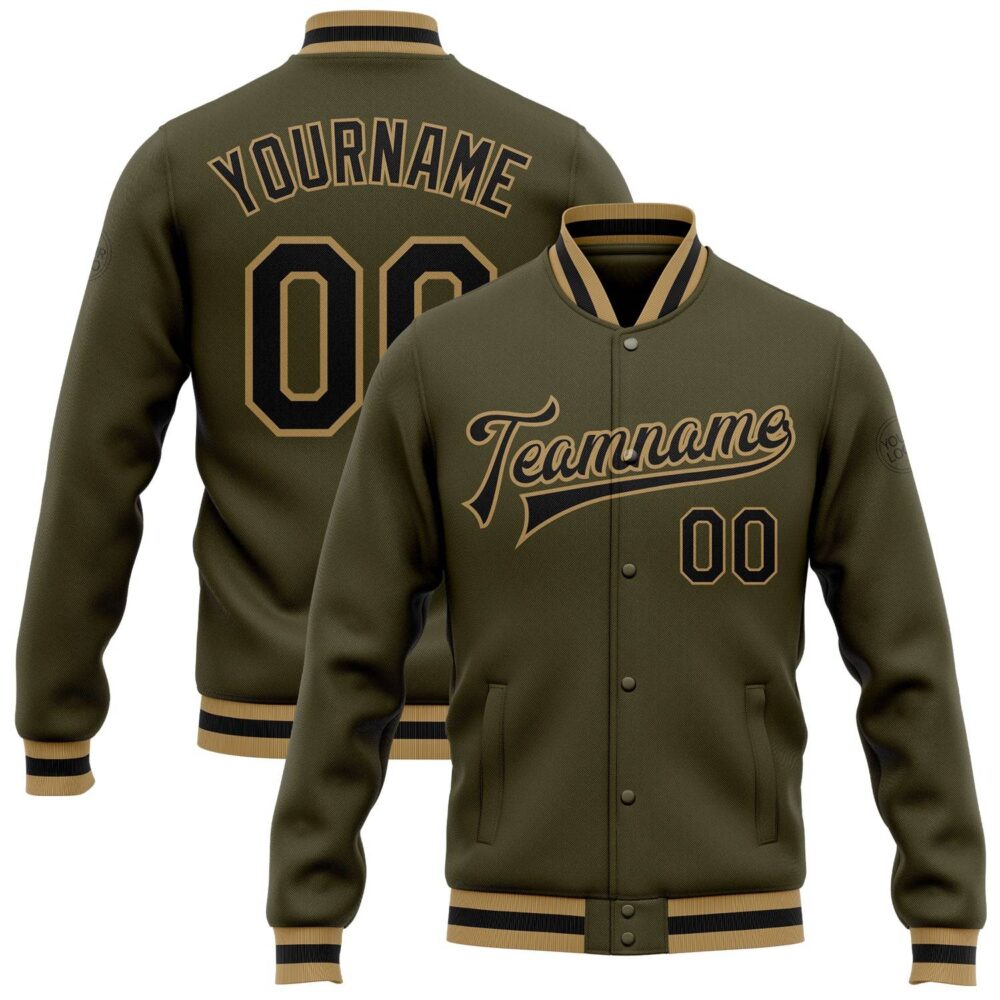 Custom Bomber Full-Snap Varsity Letterman Jacket