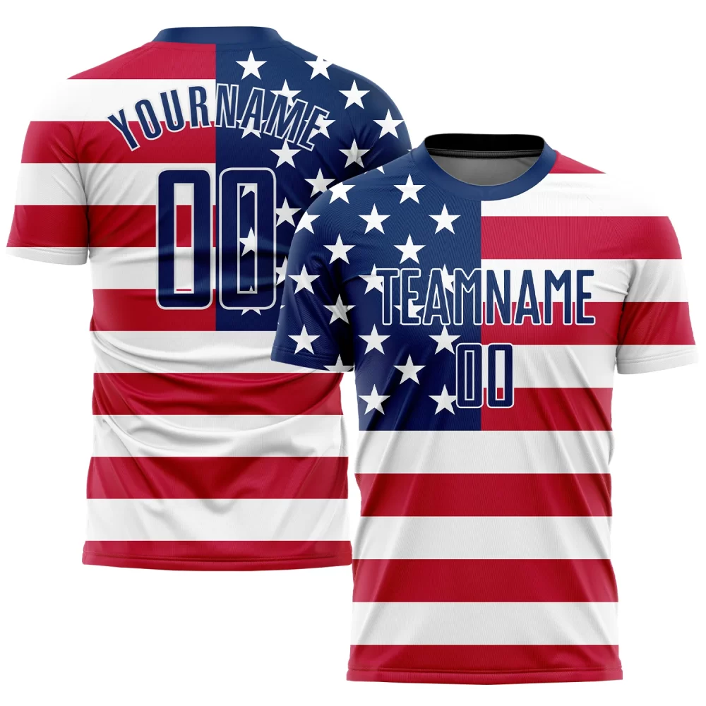 Custom Sublimation American Flag Soccer Jersey