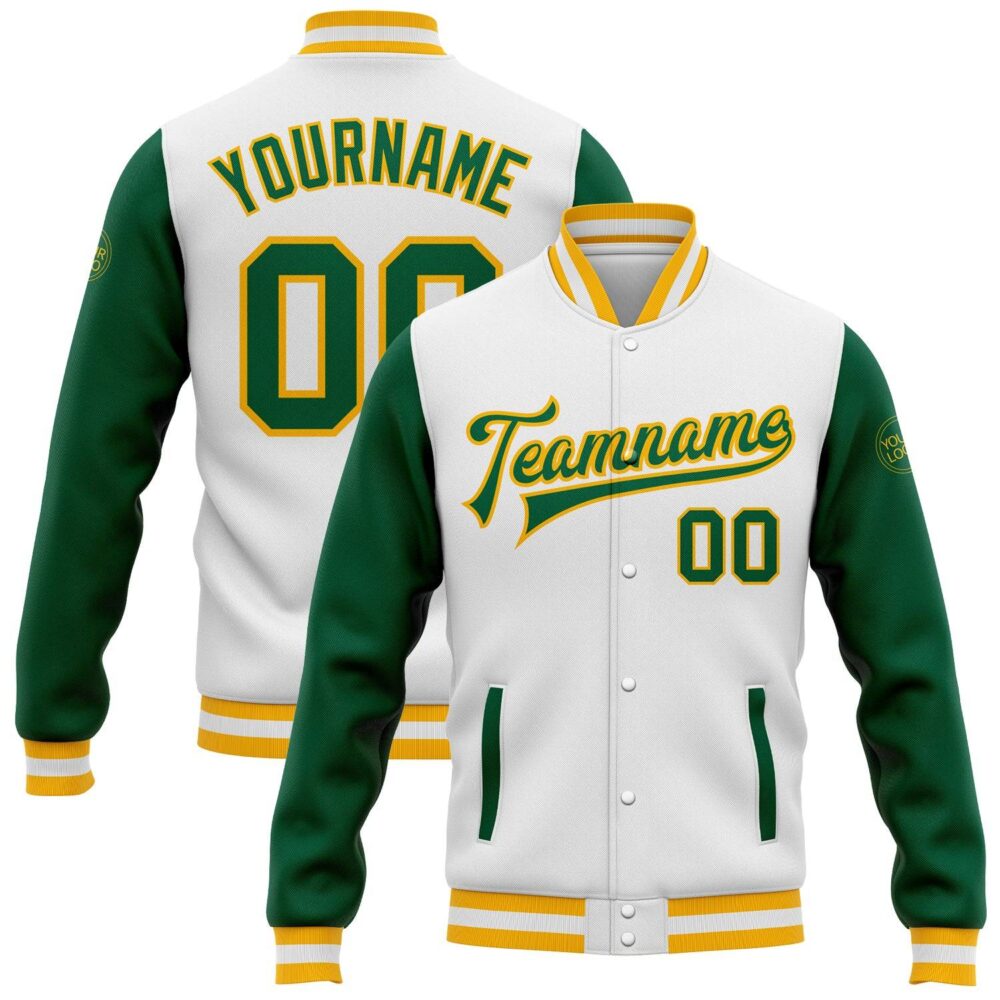 Custom Bomber Full-Snap Varsity Letterman Jacket